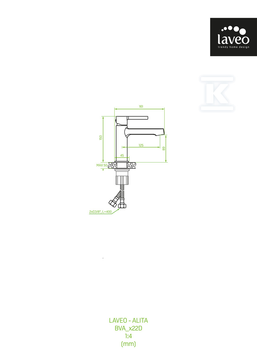 Bateria umywalkowa ALITA stojąca z - BVA_322D
